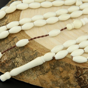 BasmalaBeads Camel Ivory with Brown Tassels 99 Count Prayer Beads