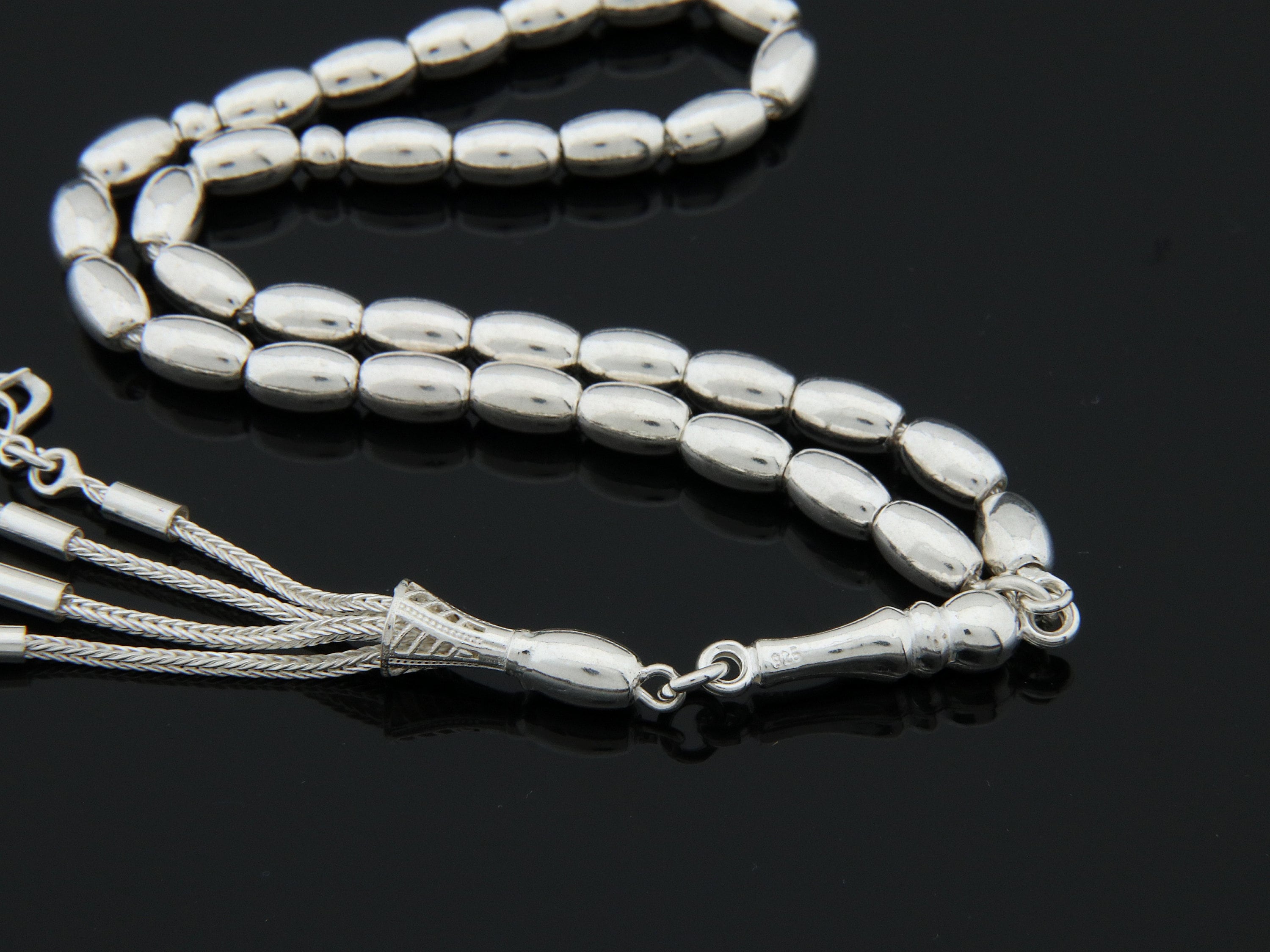 925 Sterling Silver 33 Islamic Prayer Beads Misbaha Tesbih Tasbih