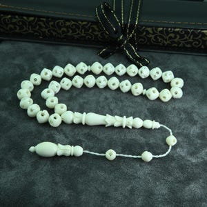 Carved camel bone 33 beads Tasbih Islamic Prayer Beads Misbaha 302157 Tasbeeh Tesbih Rosary, islamic rosary