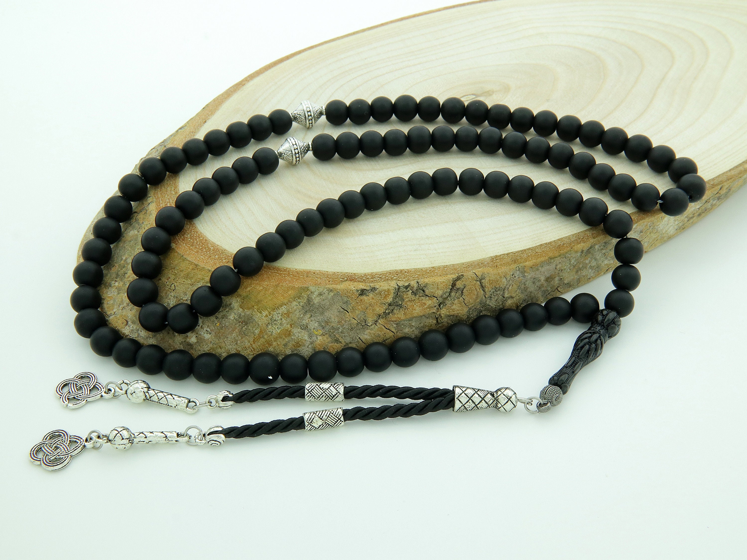 Dull-matte Onyx Gemstone 99 Beads Islamic Prayer Beads Misbaha | Etsy