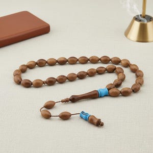 Big Natural Kuka tree and turquoise 33 beads Islamic prayer beads for muslim Misbaha   TURKEY  201156 Tasbih Tasbeeh Tesbih  Rosary