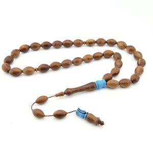 Big Natural Kuka tree and turquoise 33 beads Islamic prayer beads for muslim Misbaha   TURKEY  201156 Tasbih Tasbeeh Tesbih  Rosary