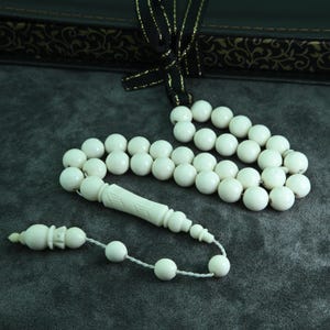 Carved imam camel bone 33 Islamic Prayer Beads Misbaha Kombolo from Turkey 302156 Tasbih Tasbeeh Tesbih Rosary, islamic rosary