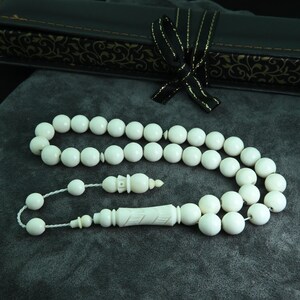 Carved imam camel bone 33 Islamic Prayer Beads Misbaha Kombolo from Turkey 302156 Tasbih Tasbeeh Tesbih Rosary, islamic rosary