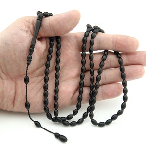 Natural Ebony wood 99 beads Islamic prayer beads for muslim Misbaha 202085  Tasbih Tasbeeh sufi tasbih necklace Original Tespih