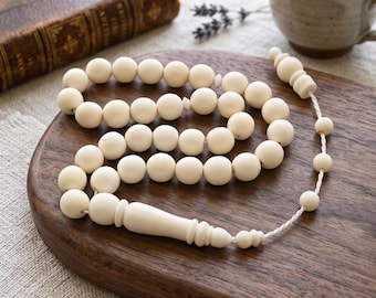 Real Camel bone 33 Beads Tasbih, Islamic Prayer Beads, Misbaha 302180