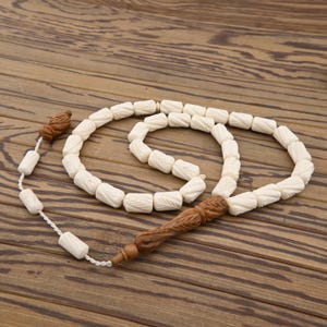 Carving kuka imam and Camel bone 33 beads Islamic Prayer Beads Misbaha from Turkey 302151 Tasbih Tasbeeh Tesbih Rosary, islamic rosary