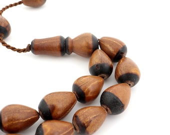Rosario islámico de 33 cuentas con semillas de enebro natural, ideal para misbaha musulmana, de Turquía (209012)