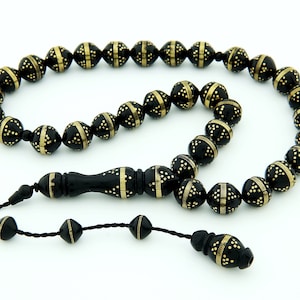 Brass inlay warp Kuka tree 33 beads Islamic prayer beads for muslim Misbaha  201340 Tasbih Tasbeeh Tesbih kuka tasbih Real subha