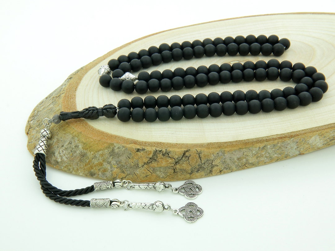 Dull-matte Onyx Gemstone 99 Beads Islamic Prayer Beads Misbaha - Etsy