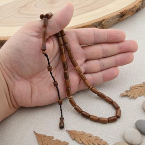 Cylinder cutting Natural Kuka tree 33 beads Tasbih, Islamic prayer beads for muslim 201417