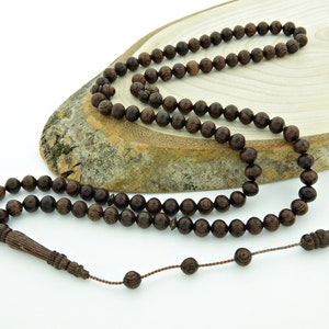 Natural Wenge tree 99 beads Islamic Prayer Beads, Misbaha, Tesbih 204011, islamic rosary
