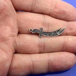 Big Zulfikar zulfigar tassel ends accessories 1 pcs 925 silver for make Islamic Prayer Beads Misbaha   913017 Tasbih Tasbeeh Tesbih