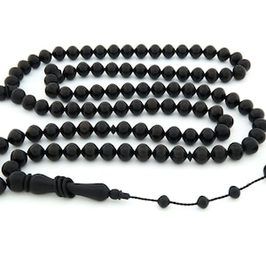 Big Natural Ebony Wood 10mm 99 Beads Islamic Prayer Beads for Muslim
