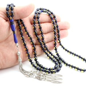 Blue mix color 99 beads Islamic Prayer Beads Misbaha Rosary Tesbih worry 401048 tasbeeh, Muslim Prayer Beads, Muslim gifts, islamic gifts
