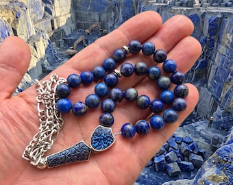 Natural Lapis lazuli 33 beads Tasbih, Islamic Prayer Beads, Misbaha 126007