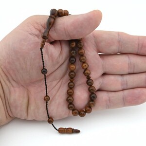 Small Natural Kuka tree 33 beads Islamic prayer beads for muslim Misbaha  worry 201407 Tasbih Tasbeeh Tesbih kuka tasbih, Original Real