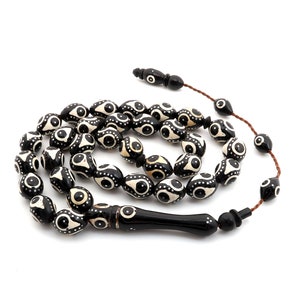 Camel bone, tibet silver inlay Kuka tree 33  beads  Islamic prayer beads for muslim Misbaha   TURKEY  201226 Tasbih Tasbeeh Tesbih