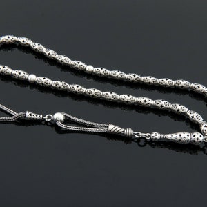 925 sterling silver 33 Islamic Prayer Beads Misbaha Tesbih Tasbih 501077 Tespih, pure silver gift for muslim, woman, man, Subha gift