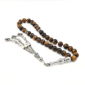 Tiger eye gemstone 33 beads Islamic Prayer Beads Misbaha from Turkey 114003 Tasbih Tasbeeh Tesbih Rosary Tespih