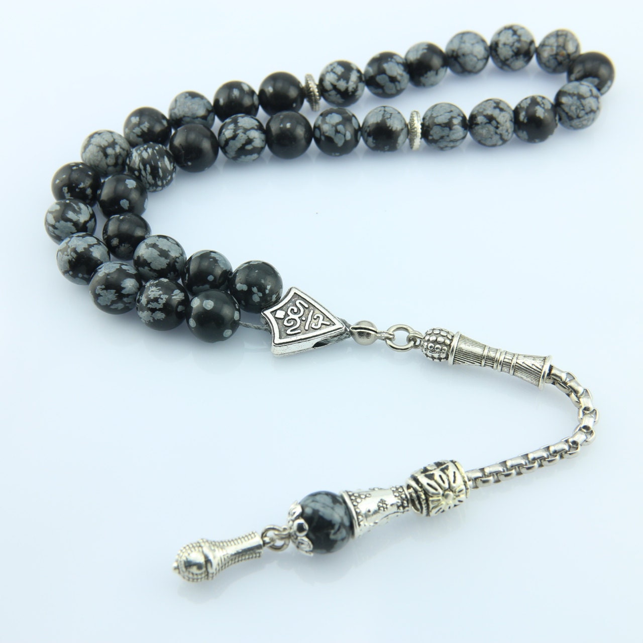 Whip Tassel Big Obsidian Gemstone 33pcs Islamic Prayer Beads - Etsy