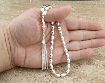 925 sterlingzilver 33 kralen Tasbih, islamitische bidkralen Misbaha 501104 Het is gemaakt van 100% volledig zilver