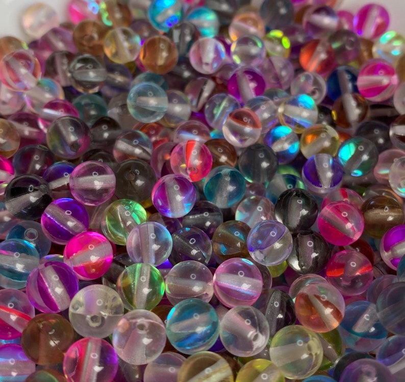 Multicolor Glass Round Beads, 5mm 10 Pieces image 4