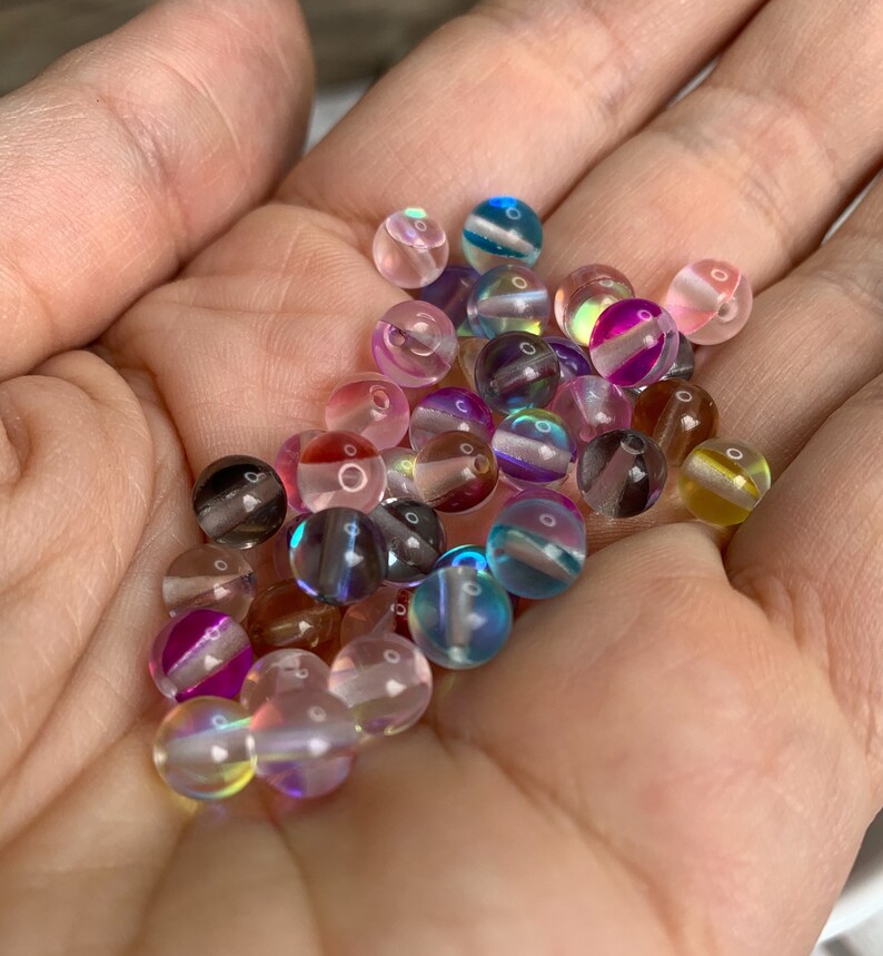Multicolor Glass Round Beads, 5mm 10 Pieces image 10