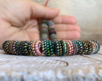 Handmade Fabric Textile Beads - Fiber Art Beads - Hippie Boho Bead - Unique beads - Beads - Jewelry making - Jewelry supplies - Bead shop