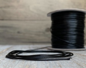Black synthetic leather cord, 5 yards, necklace wire, bracelet cord