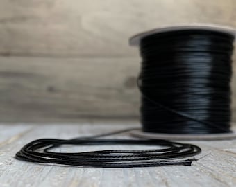 Black synthetic leather cord, 5 yards, necklace wire, bracelet cord