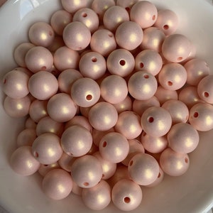 Acrylic spray-painted style beads, light pink round color 12 mm 14 image 5