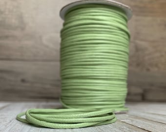 Light green Faux Leather Cord, 2 yards (6 feet), Necklace cord, bracelet cord