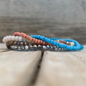 Hippie chic bohemian fashion boho bracelet, stack bohemian beaded arm candies