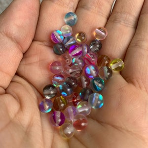 Multicolor Glass Round Beads, 5mm 10 Pieces image 8