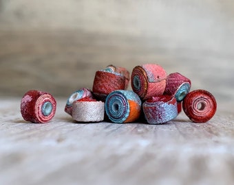 Artisan Beads, Handmade Fabric Beads, Beading supplies, Fiber Art Beads, Textile Art Beads, Boho Beads, Focal Beads