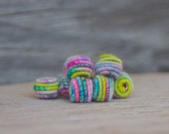 Small Handmade Fabric Textile Bead for Artisan Jewelry Designs - Art Bead - Beading supplies - Jewelry bead - Bead store - beads