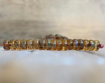 Czech glass wheel beads Earthy Premium Picasso, 3x6mm (25)