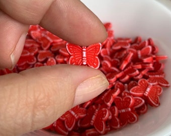 Carved Acrylic Hot Pink Butterfly Spacer Beads 11x14mm (20)