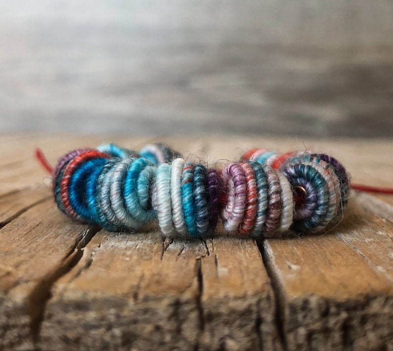 Small Handmade Fabric Textile Beads for Artisan Jewelry Designs