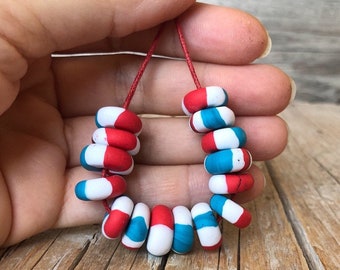 Handmade Polymer Clay Disk Beads - Beads for Artisan Jewelry Designs - handmade beads, boho beads