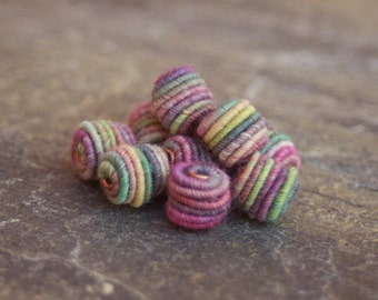 Small handmade fabric textile fabric beads for handmade jewelry designs