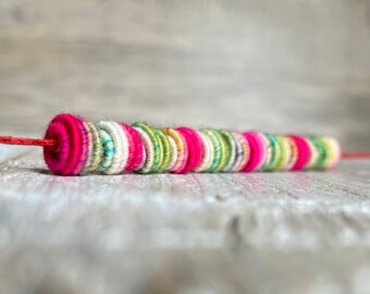 Small handmade fabric textile bead for handmade jewelry designs, boho bead, fiber bead