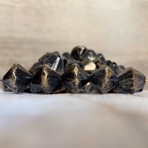Perline acriliche nere lavate in oro, perline per piattino biconico sfaccettato verniciato a spruzzo, 12 mm (20)