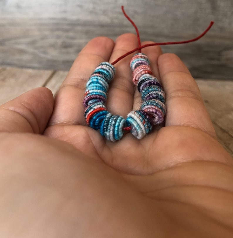Small Handmade Fabric Textile Beads for Artisan Jewelry Designs