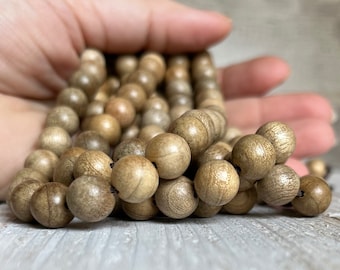 Natural Wood Beads, Brown Wood Beads, Natural Organic Beads, Yoga Beads