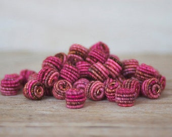 Small Handmade Textile Fabric Beads for Handmade Jewelry Designs