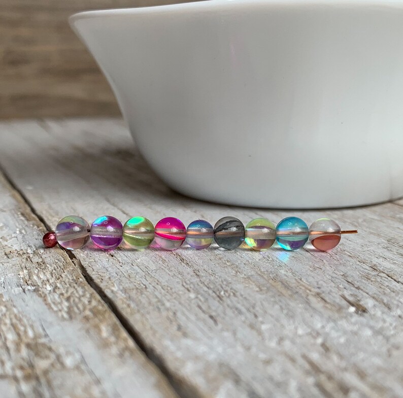 Multicolor Glass Round Beads, 5mm 10 Pieces image 5