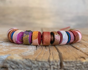 Fabric Beads, Artisan Beads, Handmade Fabric Beads, Beads, Fiber Art Beads, Textile Art, Boho Beads