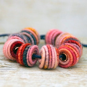 3mm Hole Handmade Fabric Textile Beads for Craft Jewelry Designs image 3
